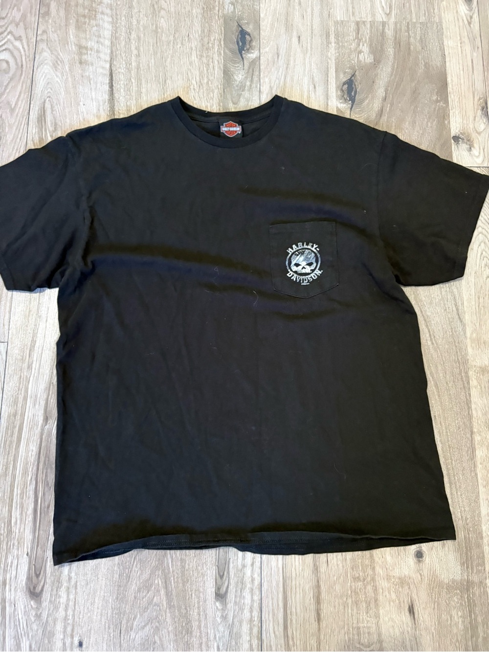 Harley-Davidson Black Short Sleeve Pocket Tee with Skull